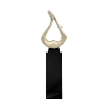 Finesse Decor Yoga Floor Sculpture White with Black Base