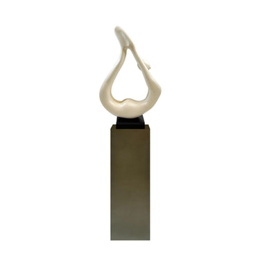 Finesse Decor Yoga White Sculpture - Gray Base