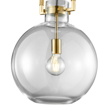 Finesse Decor Atlas 1 LED Light Pendant Crystal and Gold