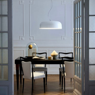 Oluce Canopy designer suspension lamp with soft circline illumination