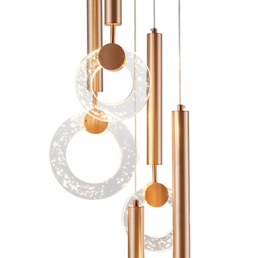 Finesse Decor Glitter Rings Flush Chandelier Bronze