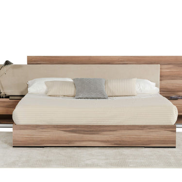 Nova Domus Matteo Italian Walnut & Fabric Bed