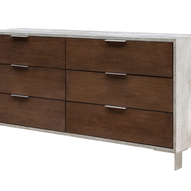 Nova Domus Conner Dark Walnut & Faux Concrete Dresser