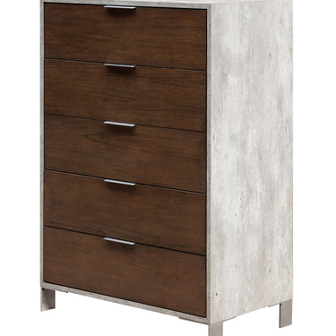 Nova Domus Conner Dark Walnut & Faux Concrete Chest