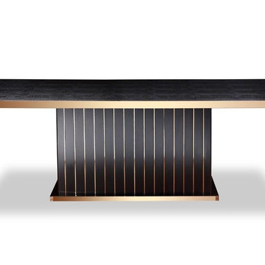 AX Talin Black Crocodile & Rosegold Dining Table