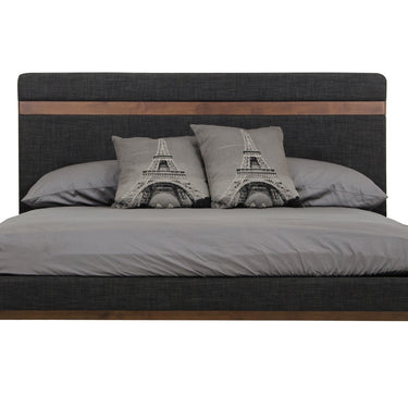 Nova Domus Dali Grey Fabric & Walnut Bed