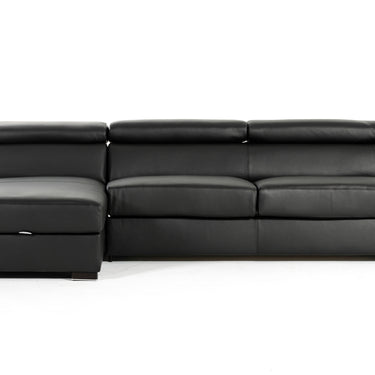 Lamod Italia Sacha Black Leather Reversible Sectional Bed with Storage