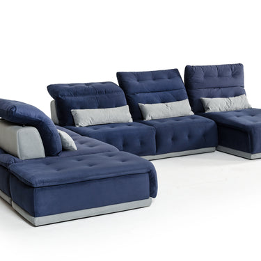 David Ferrari Daiquiri Italian Blue & Grey Modular Sectional Sofa