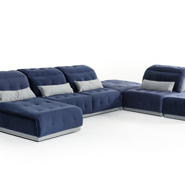 David Ferrari Daiquiri Italian Blue & Grey Modular Sectional Sofa