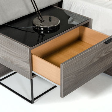 California King Nova Domus Enzo Italian Grey Oak & Fabric Bedroom Set