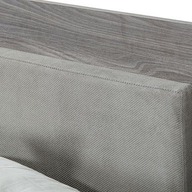 California King Nova Domus Enzo Italian Grey Oak & Fabric Bed with Nightstands