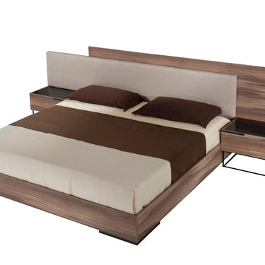 Nova Domus Matteo Italian Walnut & Fabric Bed