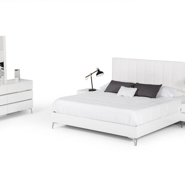Nova Domus Angela Italian White Eco Leather Bed 