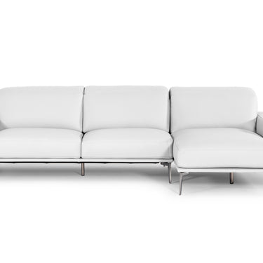 Lamod Italia Villeneuve White Italian Leather Sectional Sofa