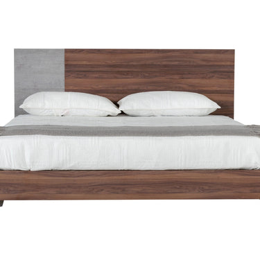 Nova Domus Palermo Italian Faux Concrete & Noce Bodrum Bedroom Set