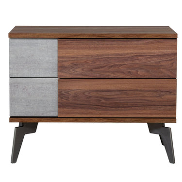 Nova Domus Palermo Italian Faux Concrete & Noce Bodrum Bedroom Set