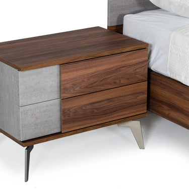 Nova Domus Palermo Italian Faux Concrete & Noce Bodrum Bedroom Set