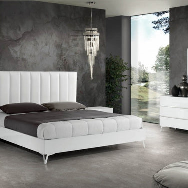 Nova Domus Angela Italian White Eco Leather Bedroom Set