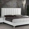 Nova Domus Angela Italian White Eco Leather Bed with Nightstands