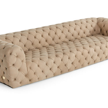 Lamod Italia Ellington Italian Beige Nubuck Leather 4-Seater Sofa