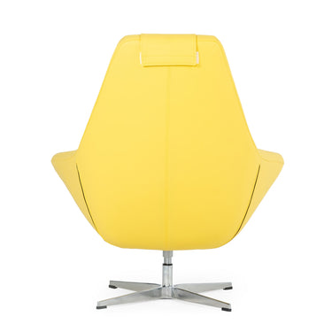 Modern Kenora Yellow Eco-Leather Accent Chair 