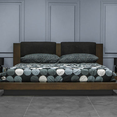 Nova Domus Fantasia Dark Walnut & Dark Grey Bed