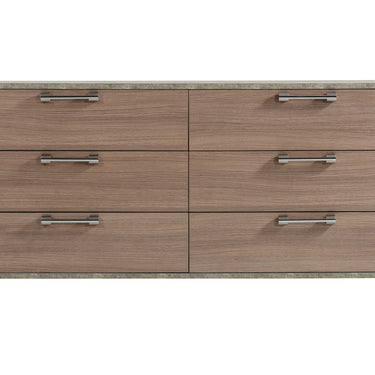Nova Domus Boston Brown Oak & Brushed Stainless Steel Dresser