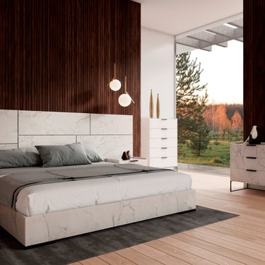 Nova Domus Marbella Italian White Faux Marble Bed Set