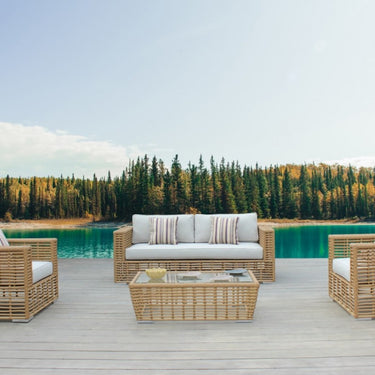 Renava Ko Tao Outdoor Beige Wicker Sofa