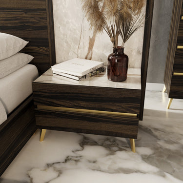 Nova Domus Velondra Eucalypto Marble Bed with Two Nightstands