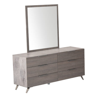Nova Domus Bronx Italian Faux Concrete & Grey Dresser & Mirror Set