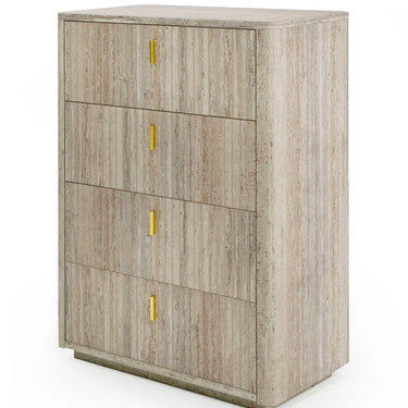 Nova Domus Roma Faux Travertine Gold Chest