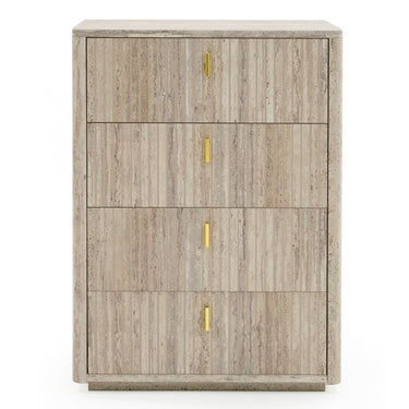 Nova Domus Roma Faux Travertine Gold Chest