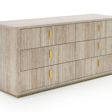 Nova Domus Roma Faux Travertine Gold Dresser