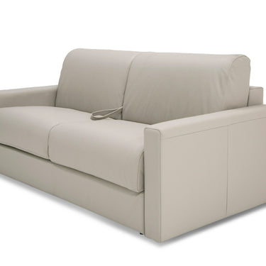 Lamod Italia Revers Italian Light Grey Leather Full Sofa Bed