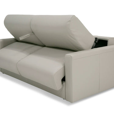 Lamod Italia Revers Italian Light Grey Leather Full Sofa Bed