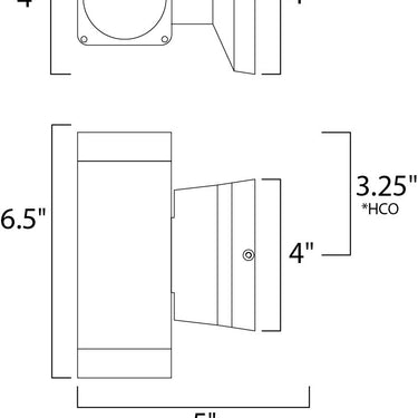 Maxim Lighting Lightray LED 2-Light Wall Sconce Brushed Aluminum