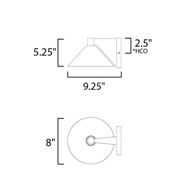 Maxim Lighting Conoid Medium LED Outdoor Wall Sconce Black