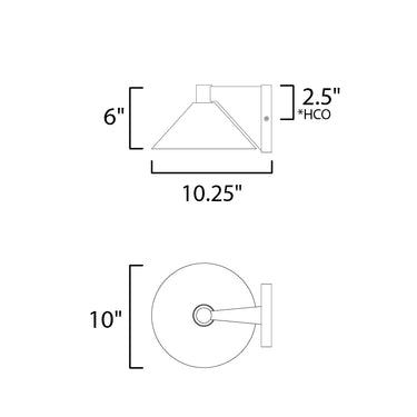 Maxim Lighting Conoid Large LED Outdoor Wall Sconce with  Dusk-Dawn Black