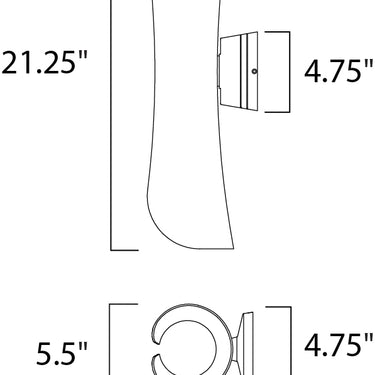 Maxim Lighting Scroll 21 LED Outdoor Wall Sconce Architectural Bronze