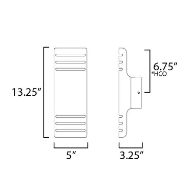 Maxim Lighting Lightray Small LED Outdoor Wall Lamp Architectural Bronze