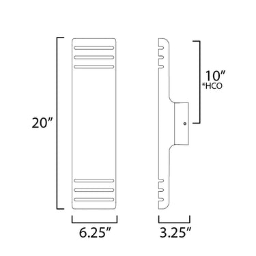 Maxim Lighting Lightray Large LED Outdoor Wall Lamp Black