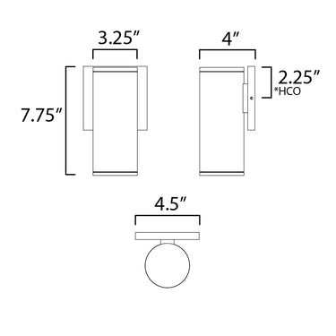 Maxim Lighting Caldera 7.5" Outdoor Wall Sconce Black