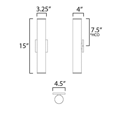 Maxim Lighting Caldera 15" Outdoor Wall Sconce Black