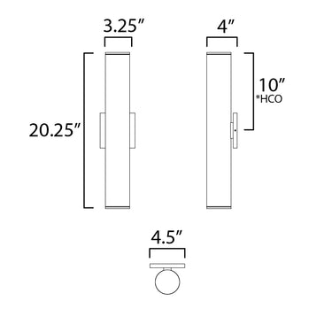 Maxim Lighting Caldera 20" Outdoor Wall Sconce Black