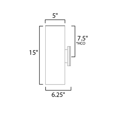 Maxim Lighting Outpost 2-Light 15"H LED Outdoor Wall Sconce Black
