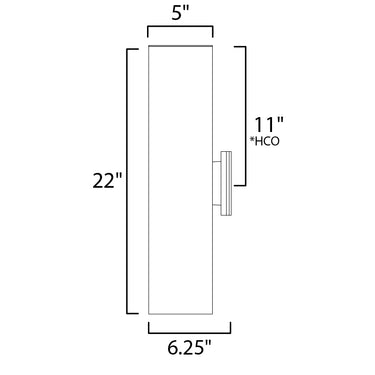 Maxim Lighting Outpost 2-Light 22"H LED Outdoor Wall Sconce Black