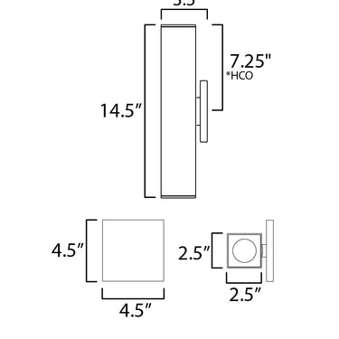 Maxim Lighting Culvert 15" LED Outdoor Sconce Architectural Bronze