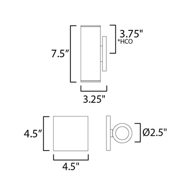 Maxim Lighting Calibro 7.5" LED Outdoor Sconce Architectural Bronze