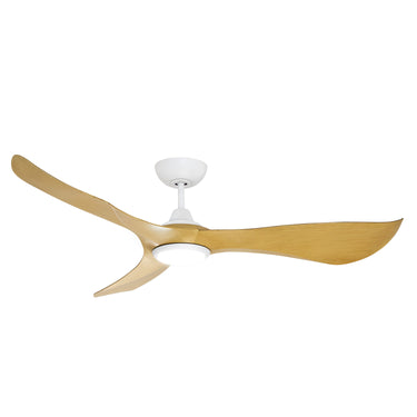 Maxim Lighting Keanu 56" Indoor/Outdoor Fan w LED Light Kit Matte White/Teak